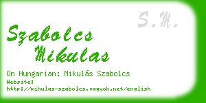 szabolcs mikulas business card