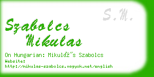 szabolcs mikulas business card